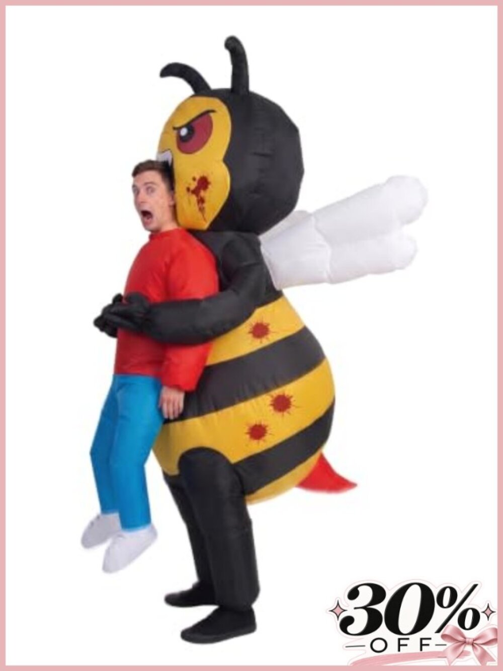 Inflatable Bee Abduction Costume Adult Blow Up Suit Halloween
